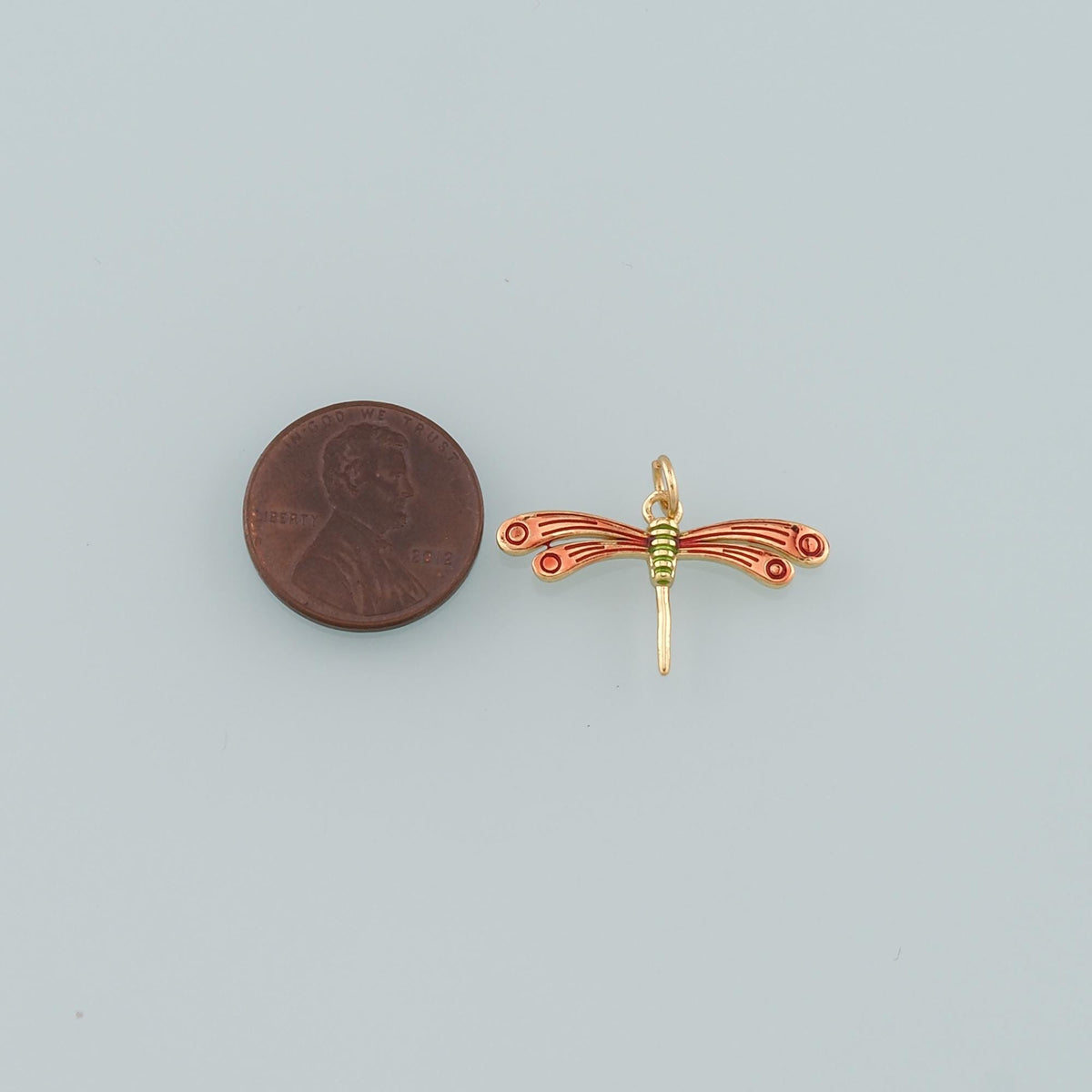 Gold Dragonfly Charms,18K Gold Filled Dragonfly Pendant,Enamel Dragonfly Charm Bracelet Necklace for DIY Jewelry Making Suppl