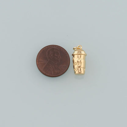 Gold Cup Charms,18K Gold Filled Coffee Cup Pendant,Cup Charm Bracelet Necklace for DIY Jewelry Making Supply