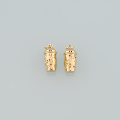 Gold Cup Charms,18K Gold Filled Coffee Cup Pendant,Cup Charm Bracelet Necklace for DIY Jewelry Making Supply
