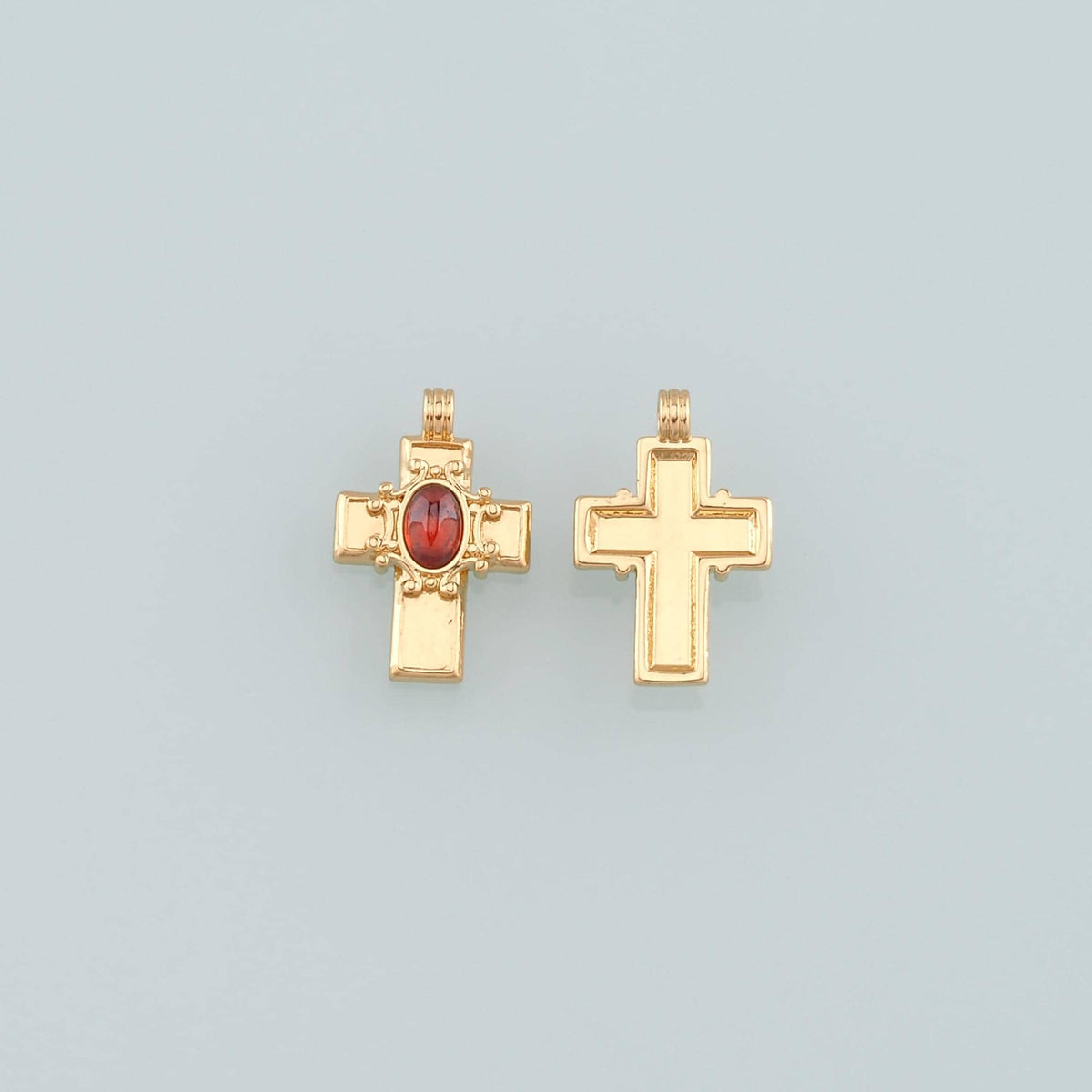 Gold Cross Charms,18K Gold Filled Cross Pendant,Religion Charm Bracelet Necklace for DIY Jewelry Making Supply