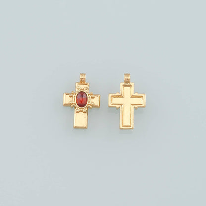 Gold Cross Charms,18K Gold Filled Cross Pendant,Religion Charm Bracelet Necklace for DIY Jewelry Making Supply