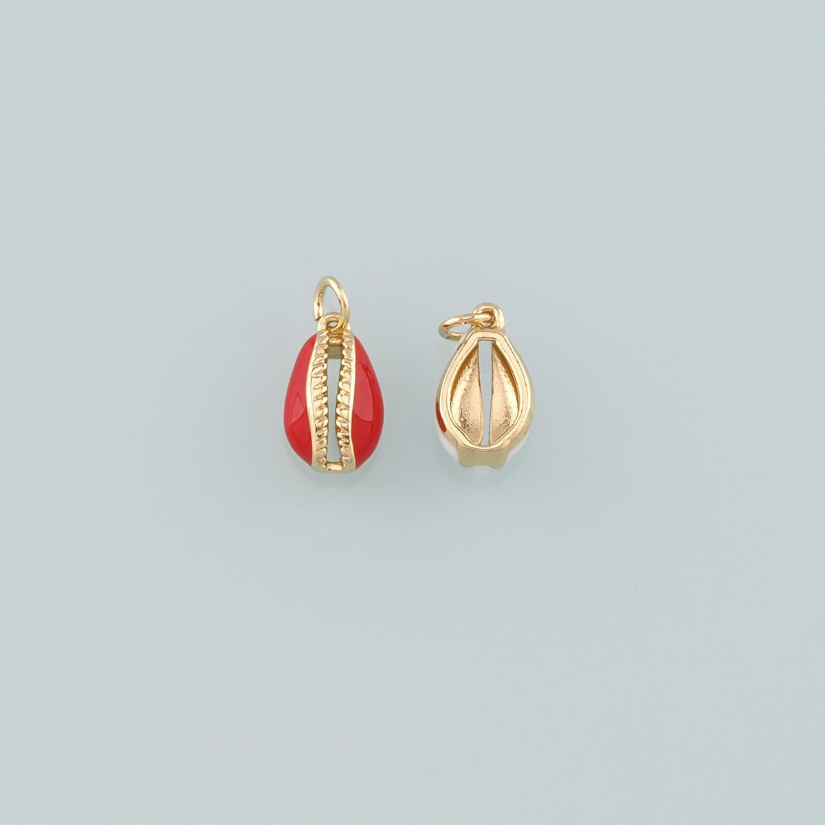 18K Gold Filled Shell Enamel Charm Pendant for Jewelry Making