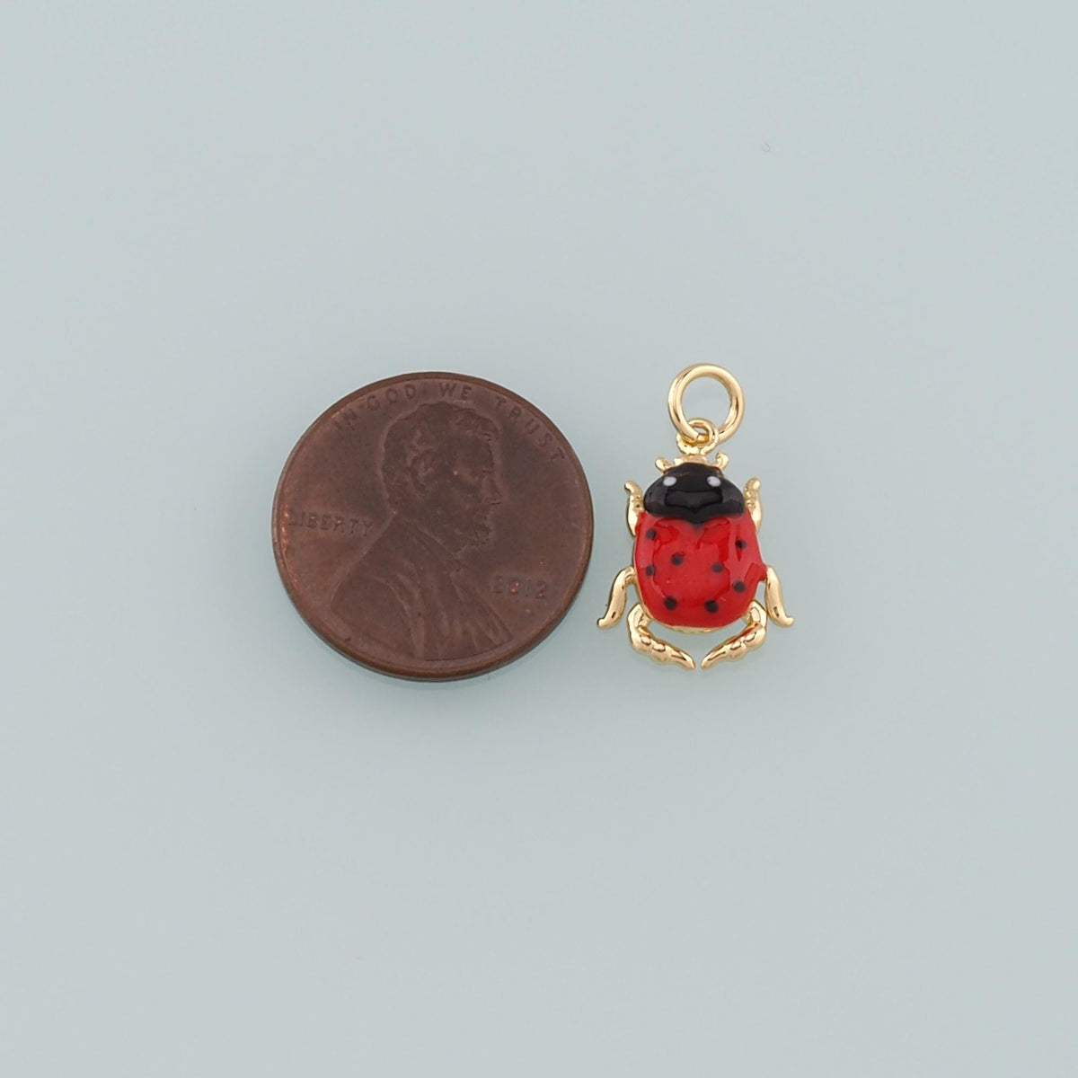 Gold Beetle Charms,18K Gold Filled Beetle Pendant,Enamel Insect Charm Bracelet Necklace for DIY Jewelry Making Supply