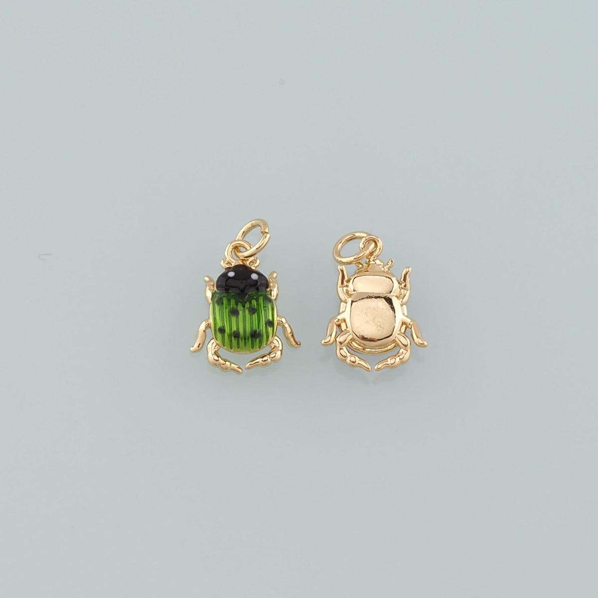 Gold Beetle Charms,18K Gold Filled Beetle Pendant,Enamel Insect Charm Bracelet Necklace for DIY Jewelry Making Supply