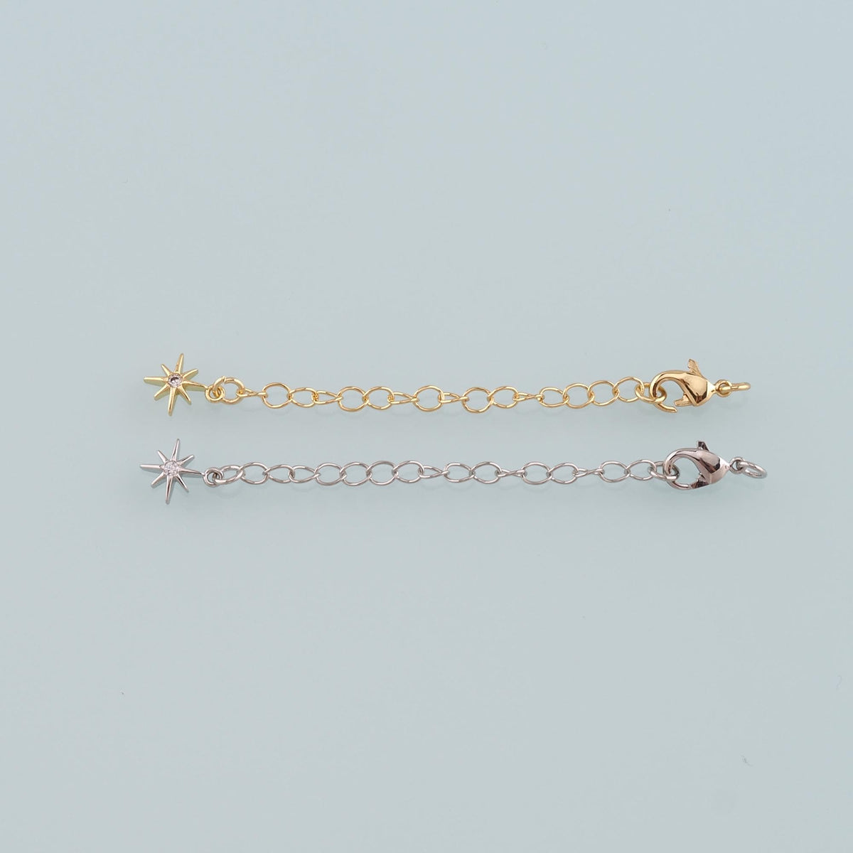 18K Gold Filled Star Chain Extender for Necklace Bracelet Supply Component Findings Extenders Lobster Claw Clasps with Gold E