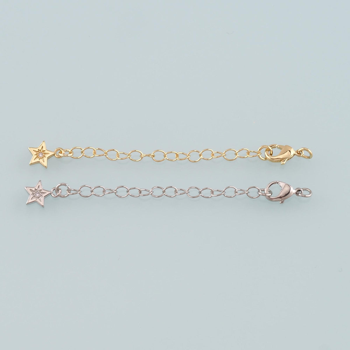 18K Gold Filled Star Chain Extender for Necklace Bracelet Supply Component Findings Extenders Lobster Claw Clasps with Gold E