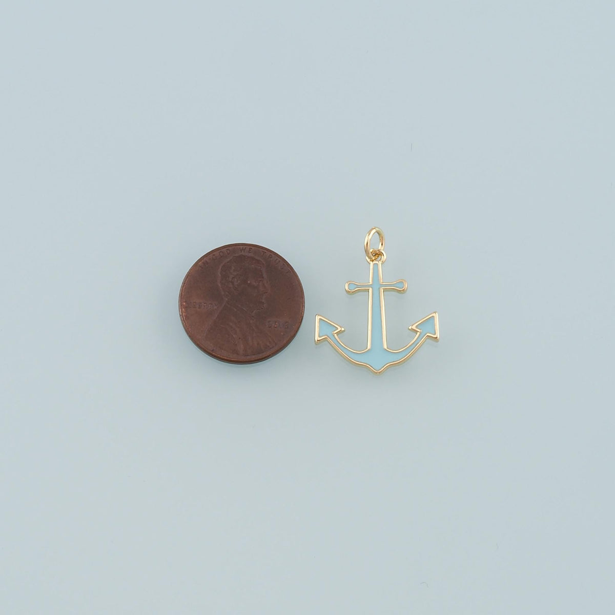 Gold Anchor Charms,18K Gold Filled Enamel Anchor Pendant Charm Bracelet Necklace for DIY Jewelry Making Supply
