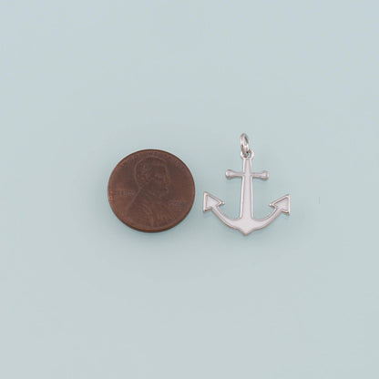 Gold Anchor Charms,18K Gold Filled Enamel Anchor Pendant Charm Bracelet Necklace for DIY Jewelry Making Supply