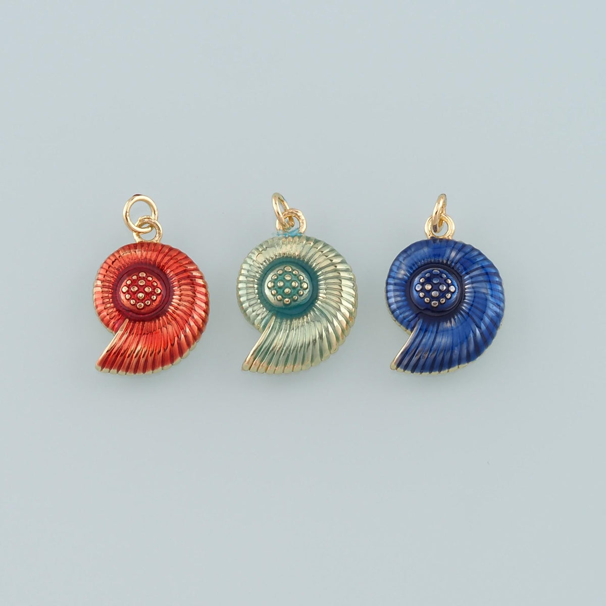Gold Conch Charms,18K Gold Filled Conch Pendant,Enamel Conch Shell Charm Bracelet Necklace for DIY Jewelry Making Supply
