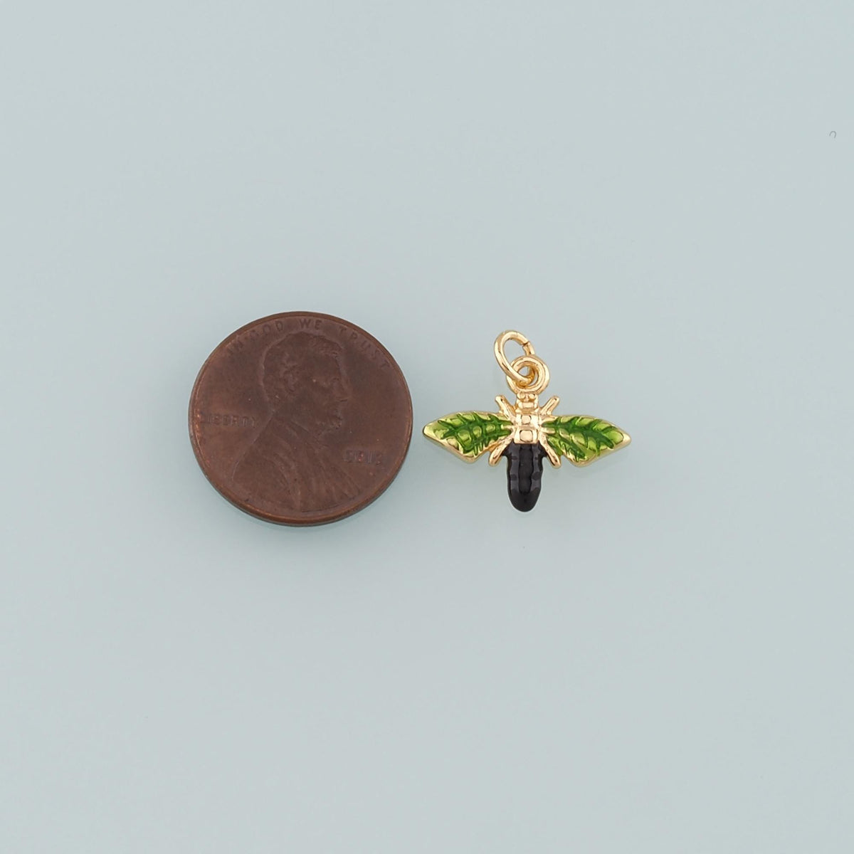 Gold Insect Charms,18K Gold Filled Bee Pendant,Enamel Bee Charm Bracelet Necklace for DIY Jewelry Making Supply