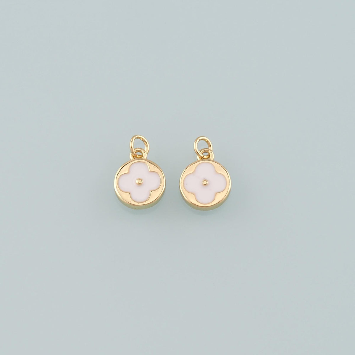Gold Flower Charms,18K Gold Filled Flower Pendant,Enamel Flower Charm Bracelet Necklace for DIY Jewelry Making Supply