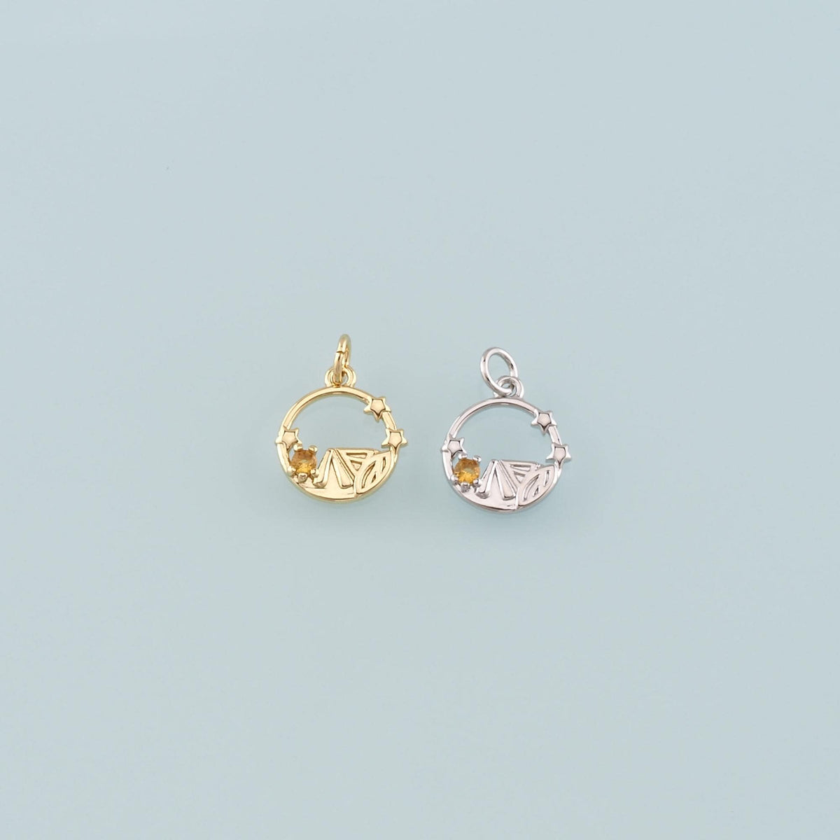 18K Gold Filled Hand CZ Charm Pendant for Jewelry Making