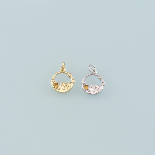 Gold Camping Charms,18K Gold Filled Tent Pendant,CZ Micro Pave Tent Charm Bracelet Necklace for DIY Jewelry Making Supply