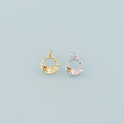 Gold Camping Charms,18K Gold Filled Tent Pendant,CZ Micro Pave Tent Charm Bracelet Necklace for DIY Jewelry Making Supply