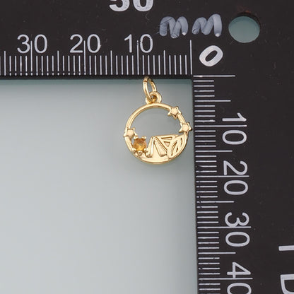 18K Gold Filled Hand CZ Charm Pendant for Jewelry Making