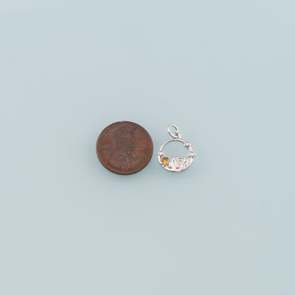 18K Gold Filled Hand CZ Charm Pendant for Jewelry Making