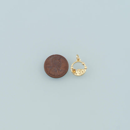 Gold Camping Charms,18K Gold Filled Tent Pendant,CZ Micro Pave Tent Charm Bracelet Necklace for DIY Jewelry Making Supply