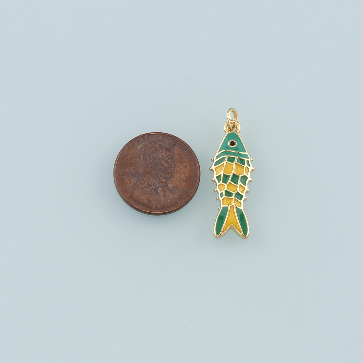 18K Gold Filled Fish Enamel Charm Pendant for Jewelry Making