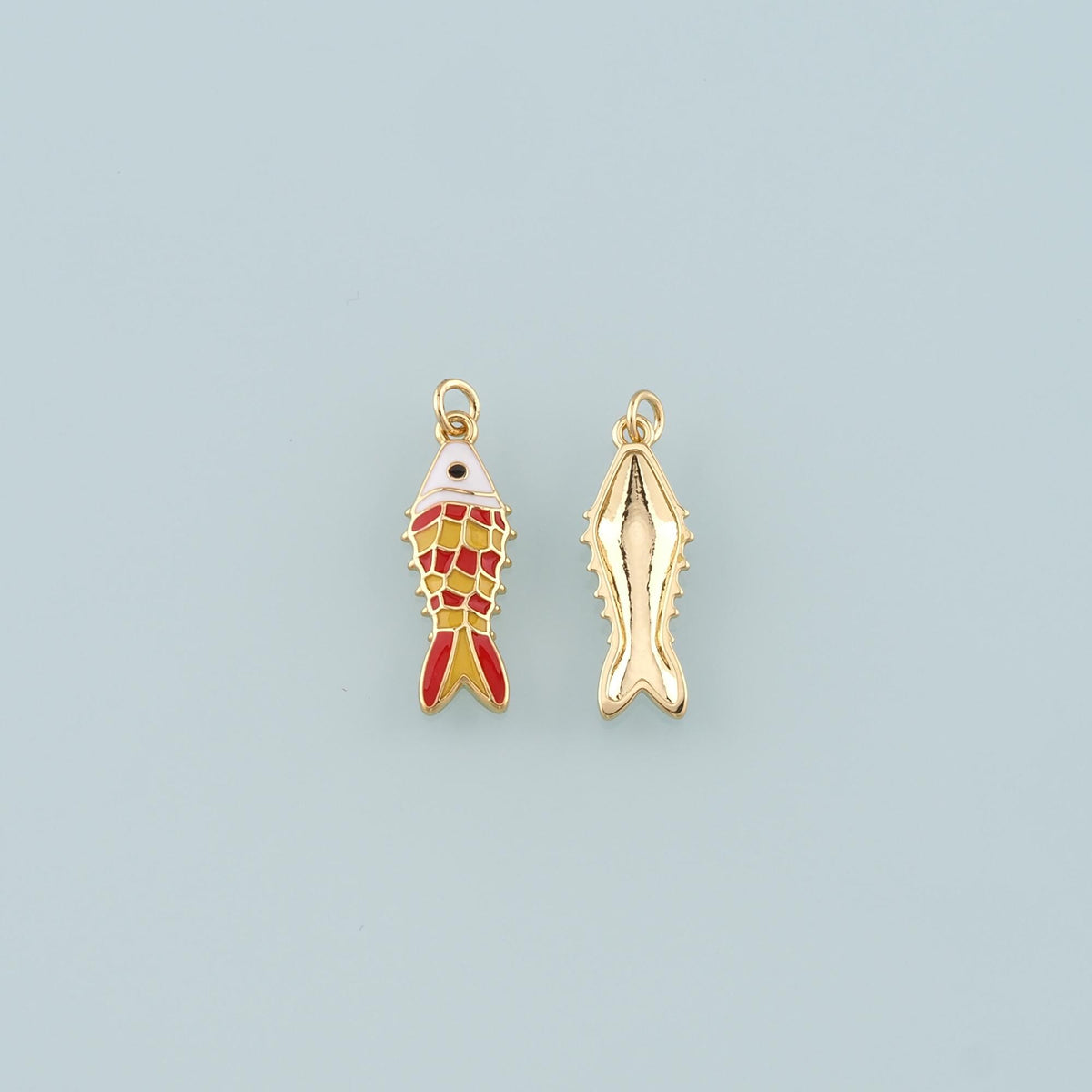 18K Gold Filled Fish Enamel Charm Pendant for Jewelry Making