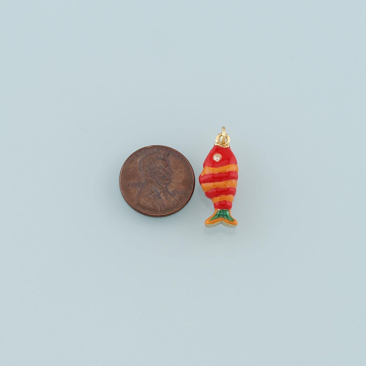 Gold Fish Charms,18K Gold Filled Fish Pendant,Enamel Ocean Charm Bracelet Necklace for DIY Jewelry Making Supply