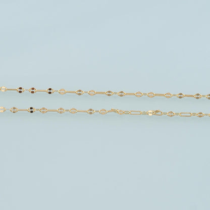 18K Gold Filled Oval Paperclip Chain 3.28 ft, 16.40 ft for Jewelry Making