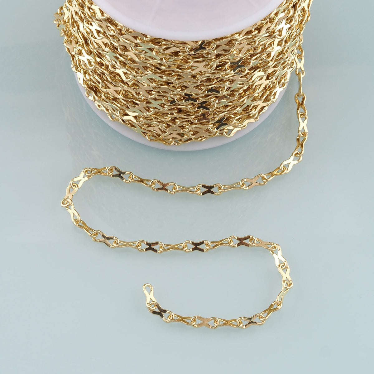Gold Geometry Chain,18K Gold Filled Geometry Chain for Necklace Bracelet DIY Jewelry Making Supply