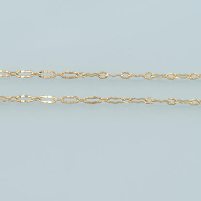 Gold Paper Clip Chain,18K Gold Filled Oval Chain for Necklace Bracelet DIY Jewelry Making Supply 8x4mm