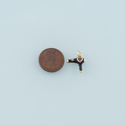 18K Gold Filled Hand Enamel Charm Pendant for Jewelry Making