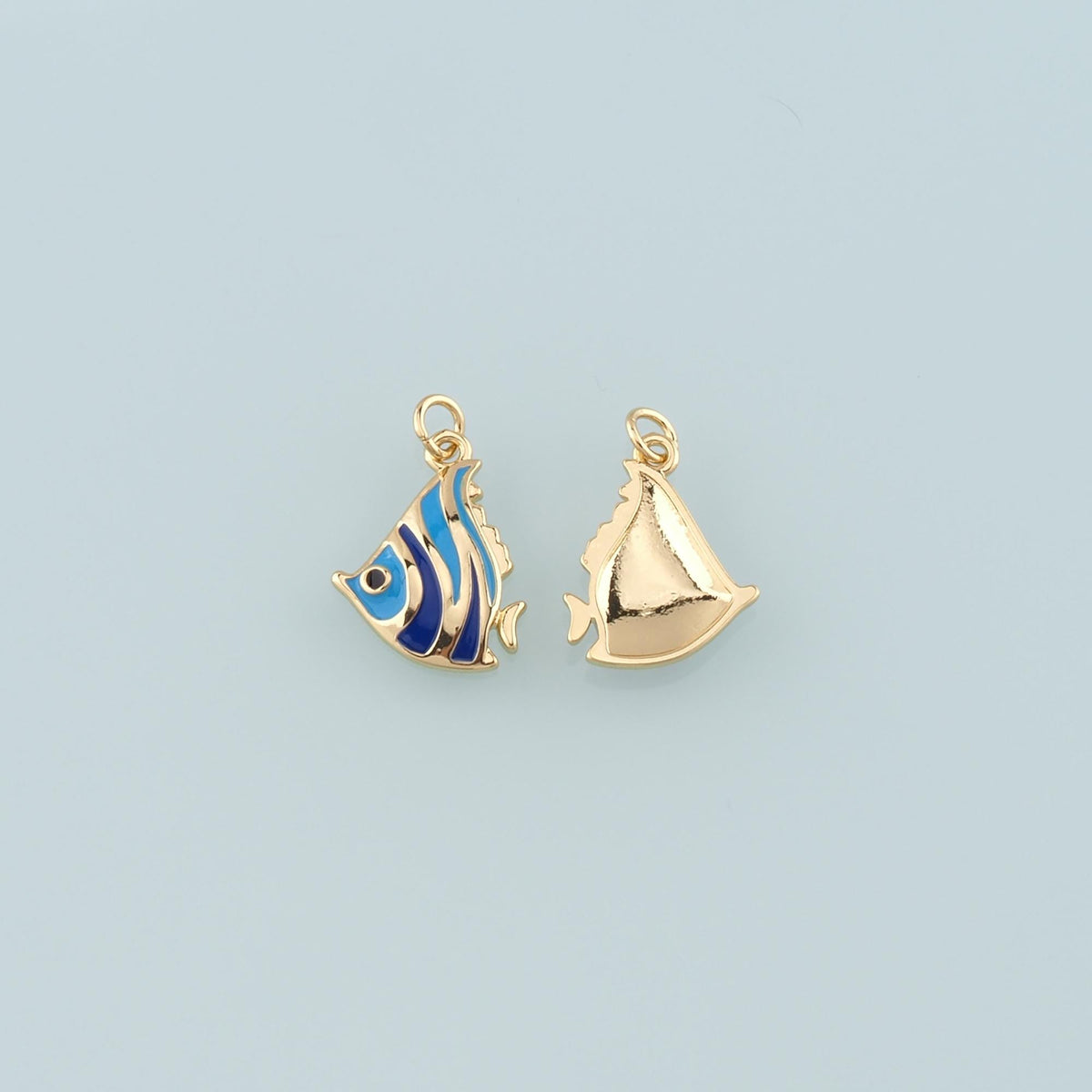 Gold Fish Charms,18K Gold Filled Fish Pendant,Enamel Ocean Charm Bracelet Necklace for DIY Jewelry Making Supply