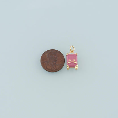Gold Travel Charms,18K Gold Filled Suitcase Pendant,Enamel Suitcase Charm Bracelet Necklace for DIY Jewelry Making Supply