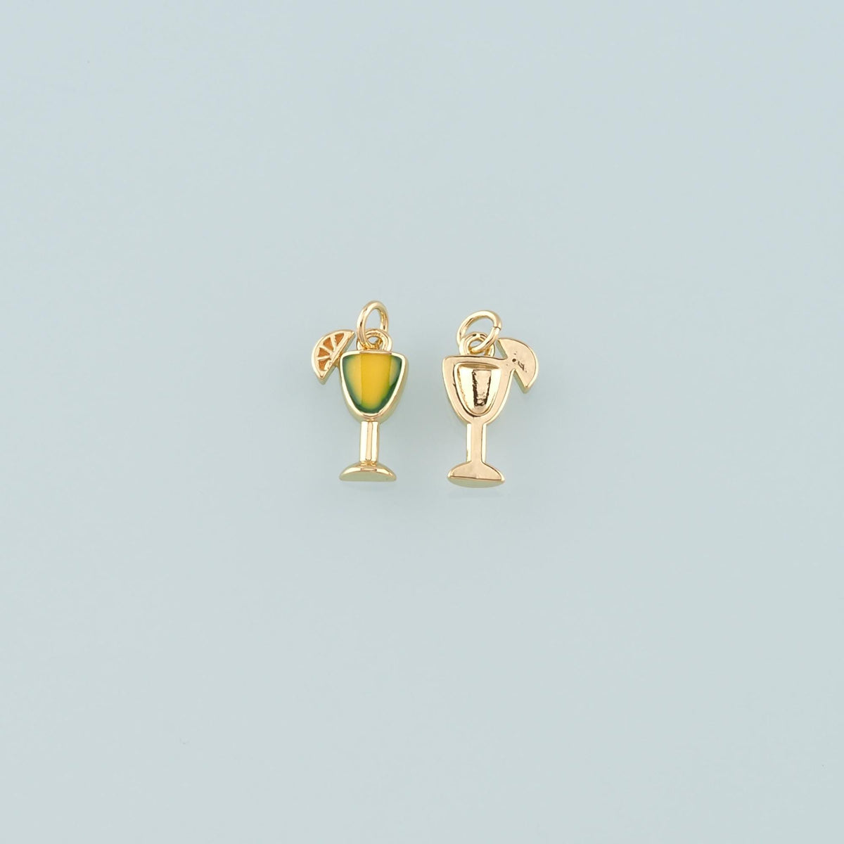 Gold Drinks Charms,18K Gold Filled Juice Pendant,Enamel Juice Charm Bracelet Necklace for DIY Jewelry Making Supply