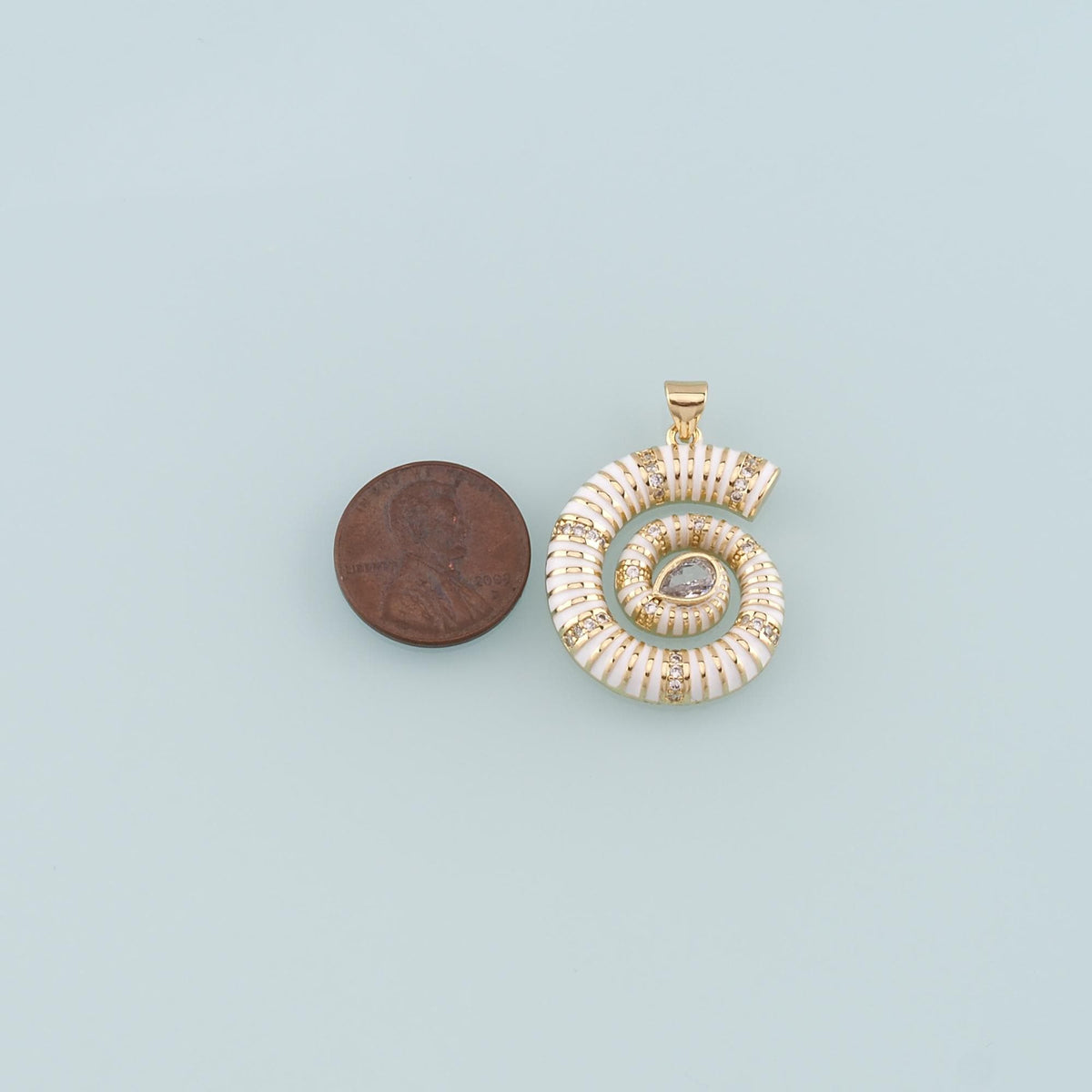 Gold Shell Charms,18K Gold Filled Conch Pendant,Enamel Conch Shell Charm Bracelet Necklace for DIY Jewelry Making Supply