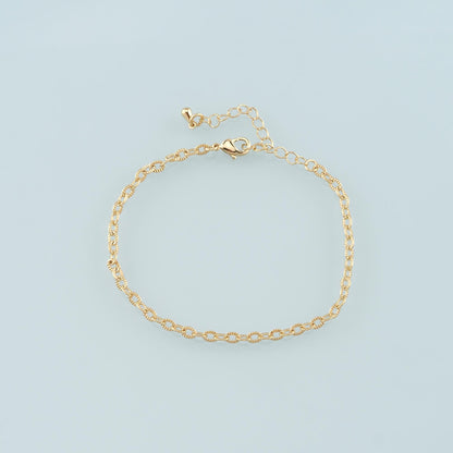 Gold Adjustable Chain,18K Gold Filled Oval Bracelet,Semi Finished Bracelets,Bracelets for Jewelry Making