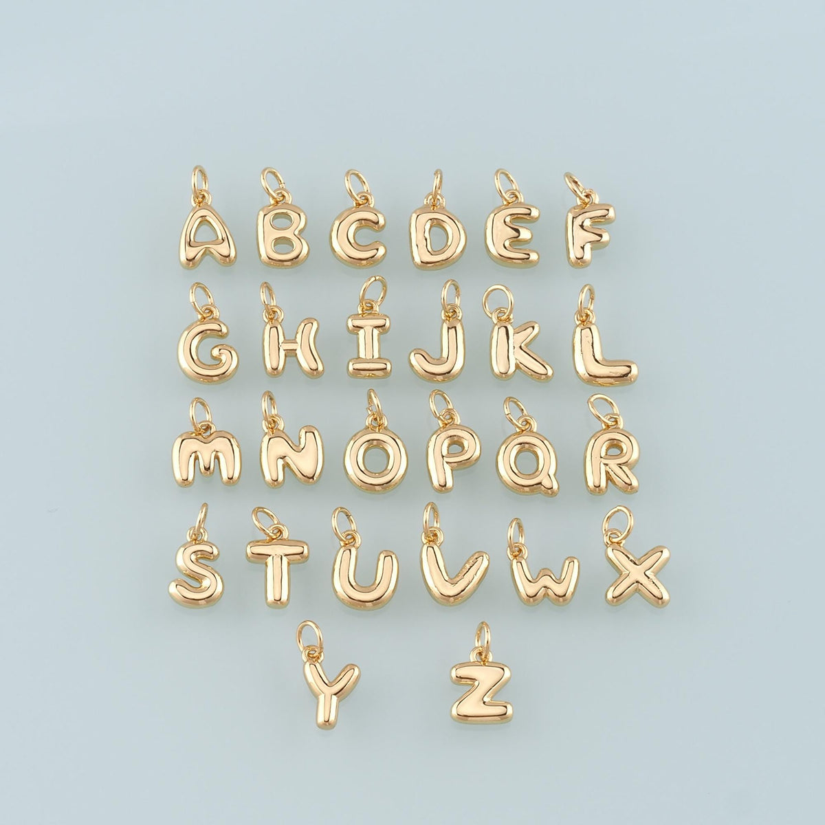 Gold letter Charms,18K Gold Filled letter Pendant,Initial Charm Bracelet Necklace for DIY Jewelry Making Supply