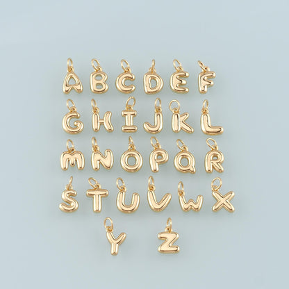 Gold letter Charms,18K Gold Filled letter Pendant,Initial Charm Bracelet Necklace for DIY Jewelry Making Supply