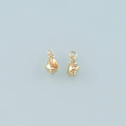 Gold Conch Charms,18K Gold Filled Shell Pendant,Conch Shell Charm Bracelet Necklace for DIY Jewelry Making Supply