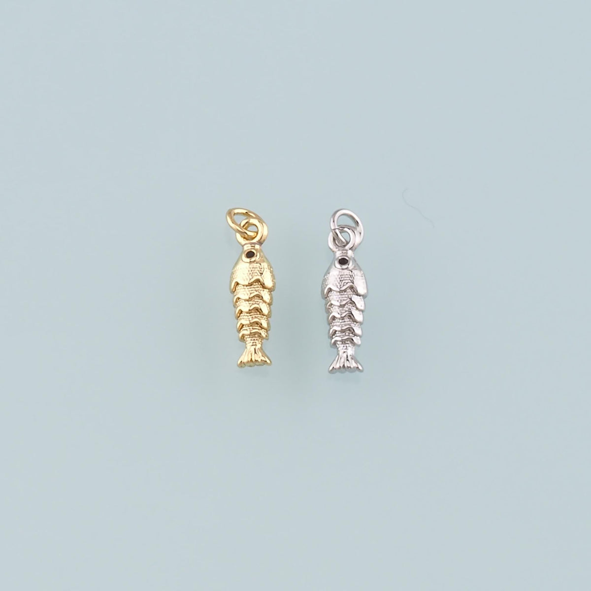 18K Gold Filled Fish Charm Pendant for Jewelry Making