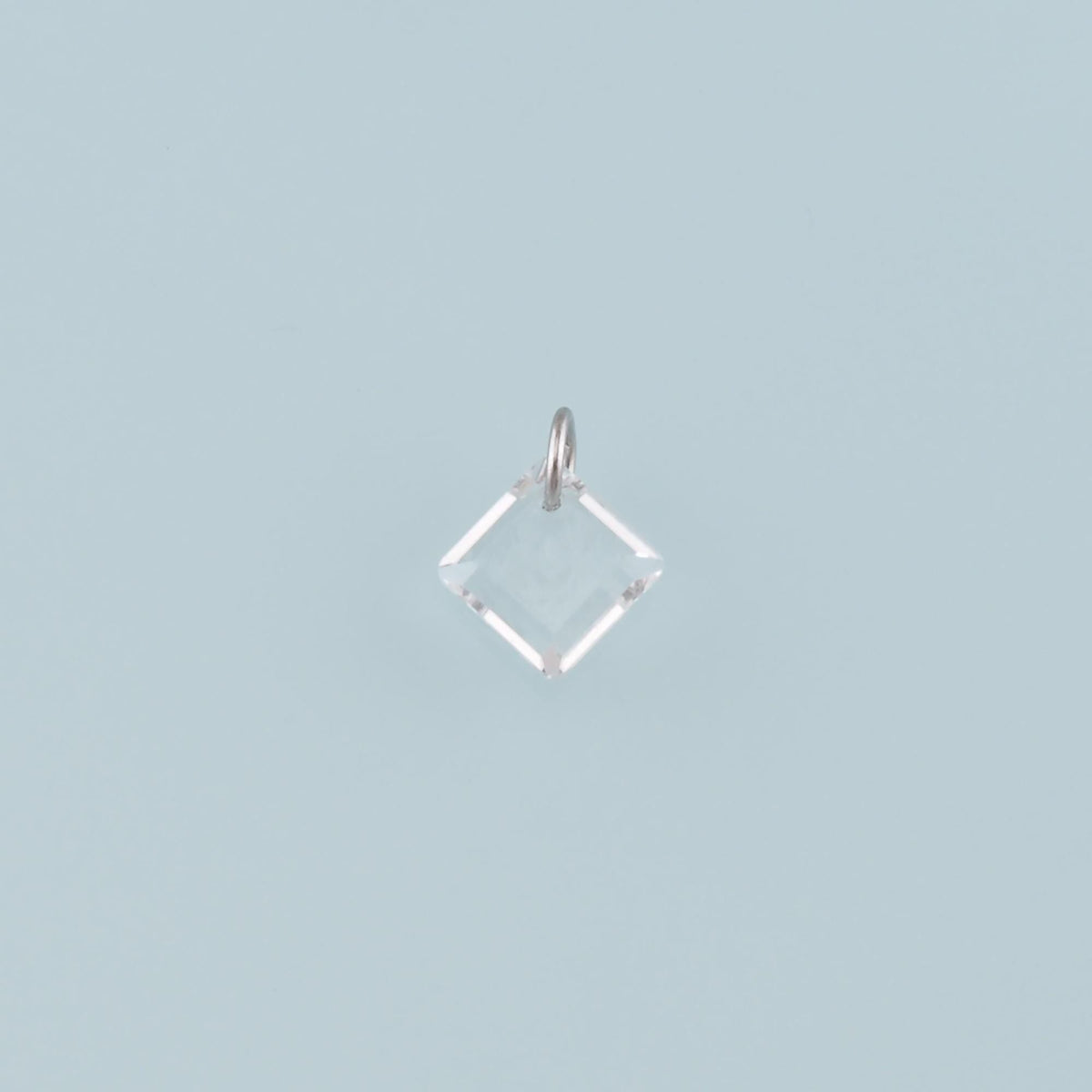 Silver Rhombus Pendant, CZ Micro Pave Rhombus Charm Bracelet Necklace for DIY Jewelry Making Supply