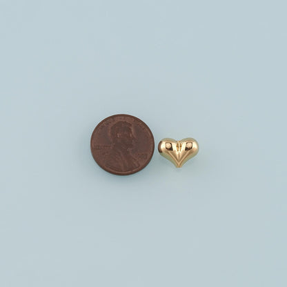 18K Gold Filled Heart Pendant,Fluffy Heart Charm Bracelet Necklace for DIY Jewelry Making Supply