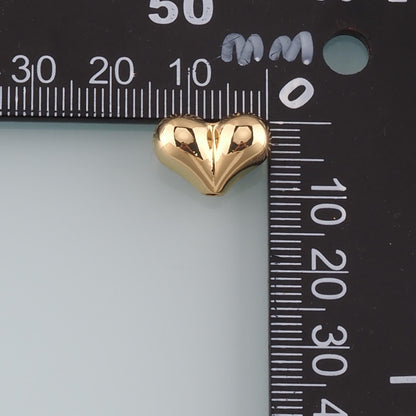 18K Gold Filled Heart Pendant,Fluffy Heart Charm Bracelet Necklace for DIY Jewelry Making Supply