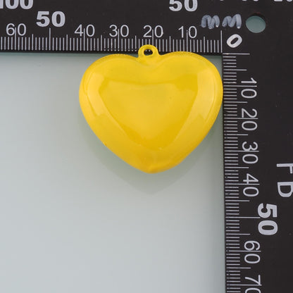 Gold Heart Charms,18K Gold Filled Big Heart Pendant,Enamel Heart Charm Bracelet Necklace for DIY Jewelry Making Supply