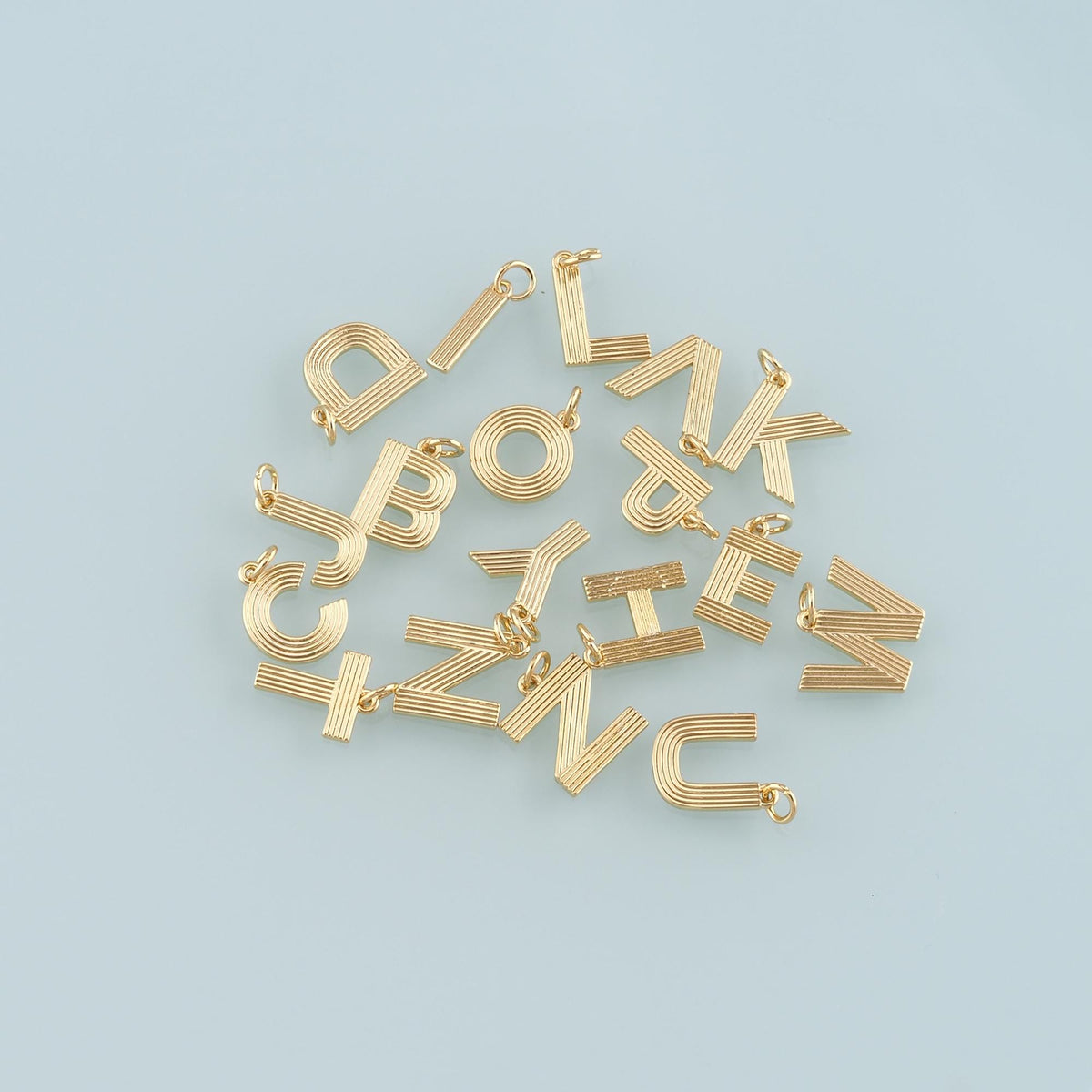 18K Gold Filled Letter Charm Pendant for Jewelry Making