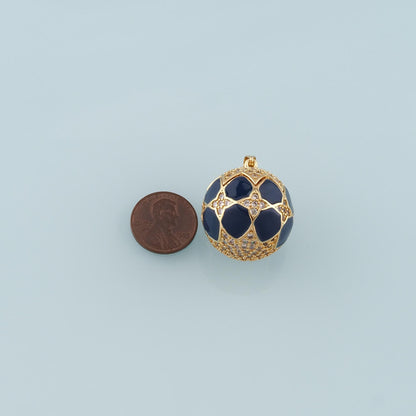 Gold Ball Charms,18K Gold Filled Round Pendant,Enamel Round Charm Bracelet Necklace for DIY Jewelry Making Supply