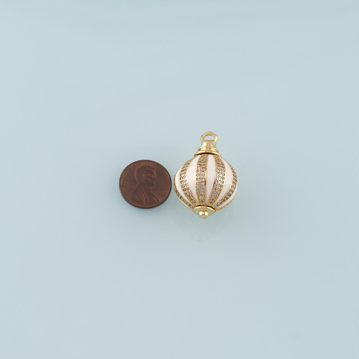 Gold Ball Charms,18K Gold Filled Round Pendant,Enamel Round Charm Bracelet Necklace for DIY Jewelry Making Supply