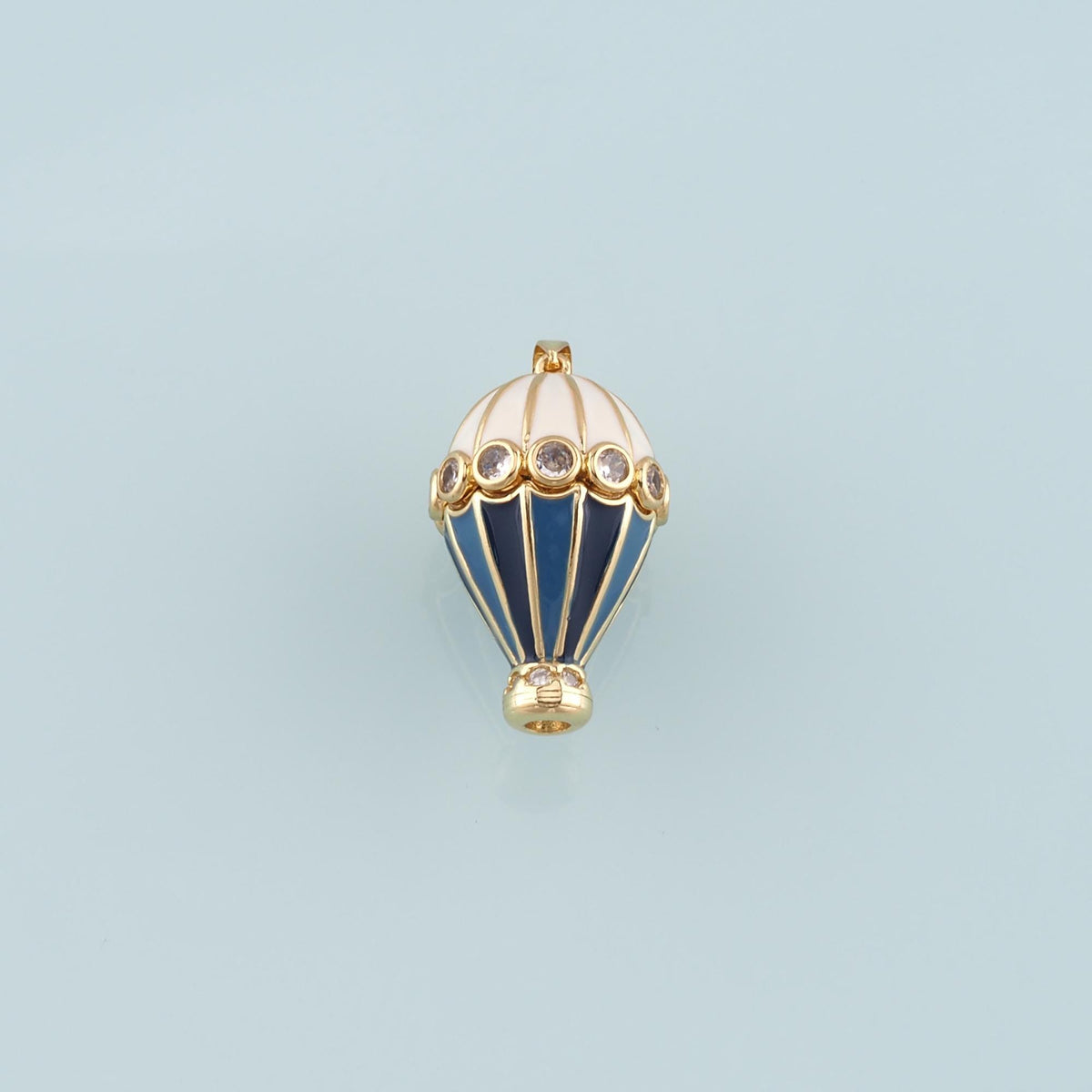 18K Gold Filled Hot air balloon Pendant,Enamel Hot air balloon Charm Bracelet Necklace for DIY Jewelry Making Supply
