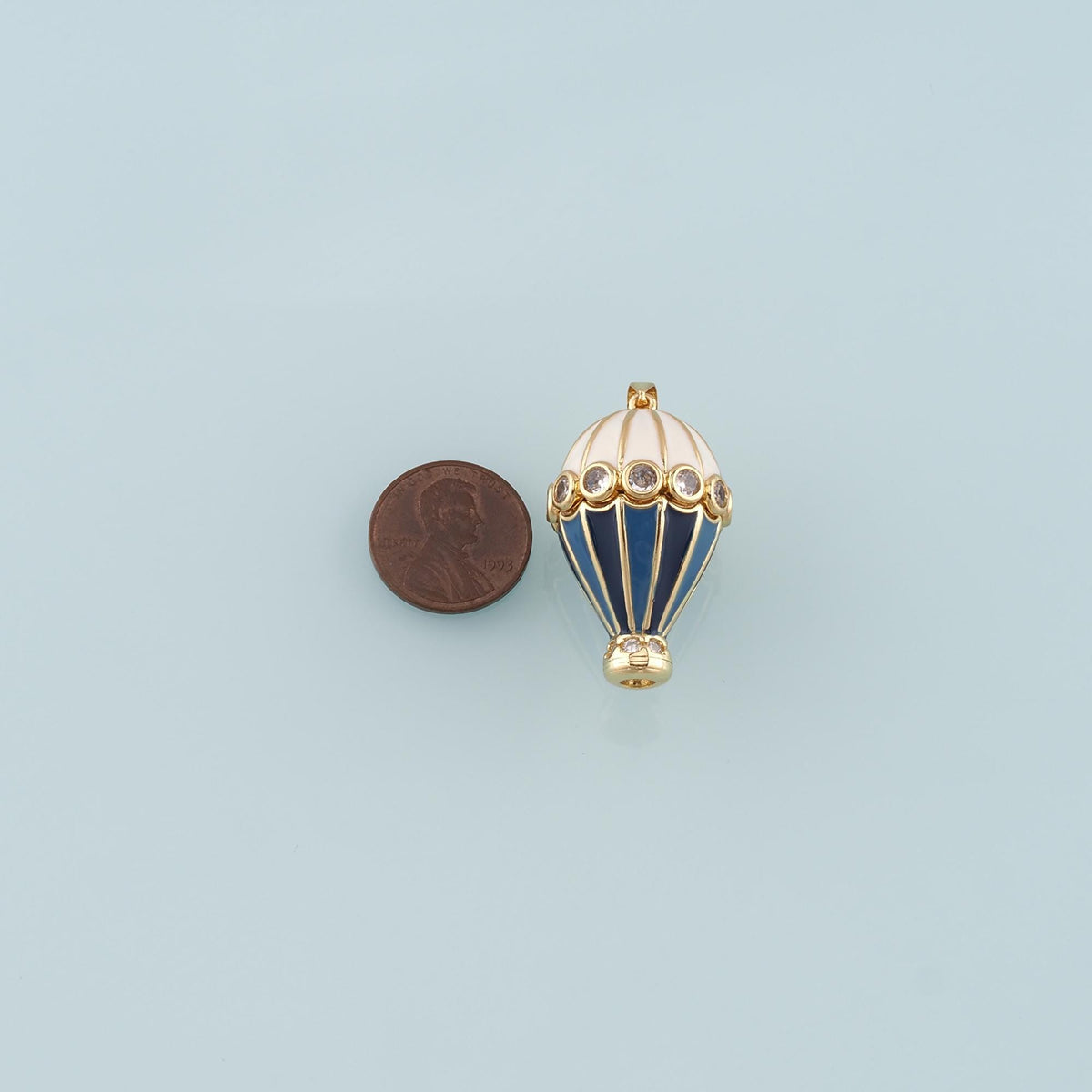 18K Gold Filled Hot air balloon Pendant,Enamel Hot air balloon Charm Bracelet Necklace for DIY Jewelry Making Supply