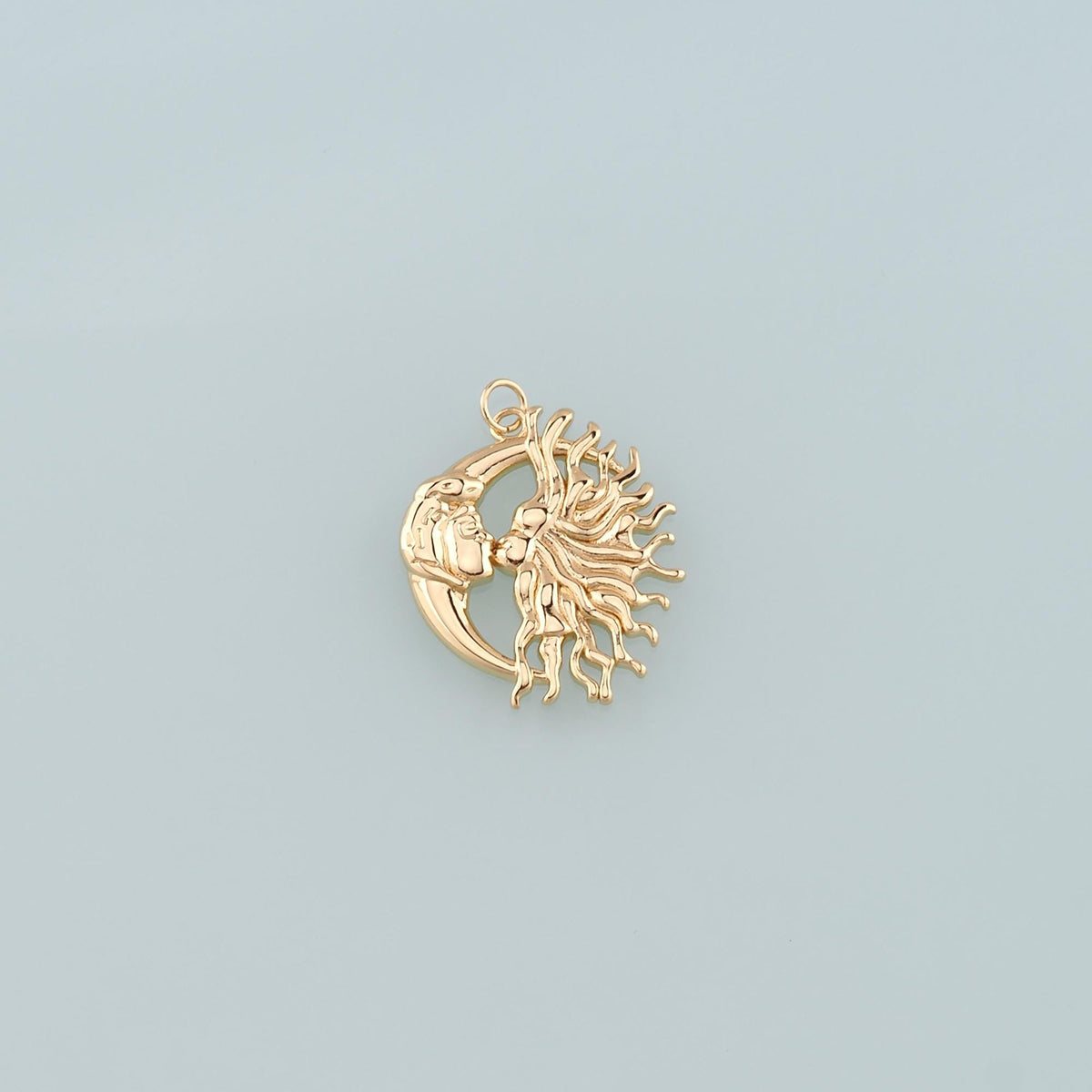 Gold Sun Charms,18K Gold Filled Moon Sun Pendant,Celestial Charm Bracelet Necklace for DIY Jewelry Making Supply