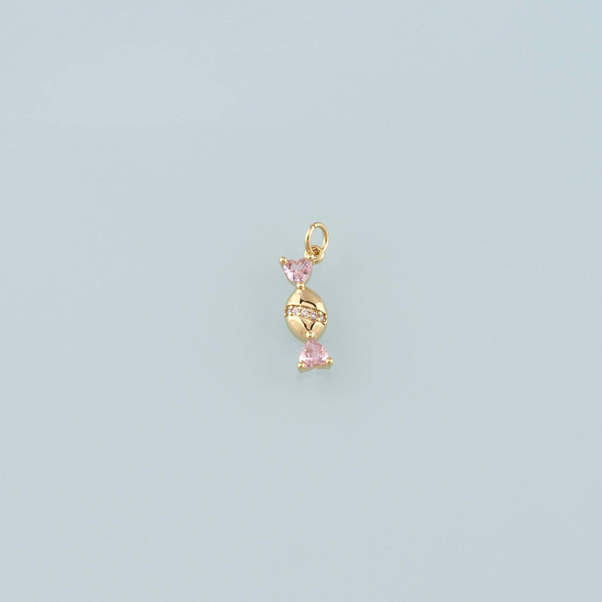 18K Gold Filled Candy Pendant,CZ Micro Pave Candy Charm Bracelet Necklace for DIY Jewelry Making Supply