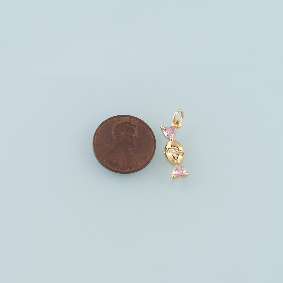 18K Gold Filled Candy Pendant,CZ Micro Pave Candy Charm Bracelet Necklace for DIY Jewelry Making Supply