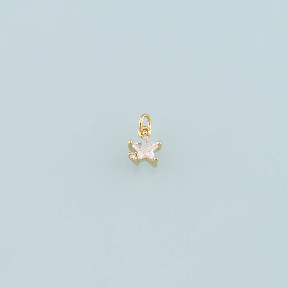 18K Gold Filled Star Pendant,CZ Micro Pave Celestial Charm Bracelet Necklace for DIY Jewelry Making Supply